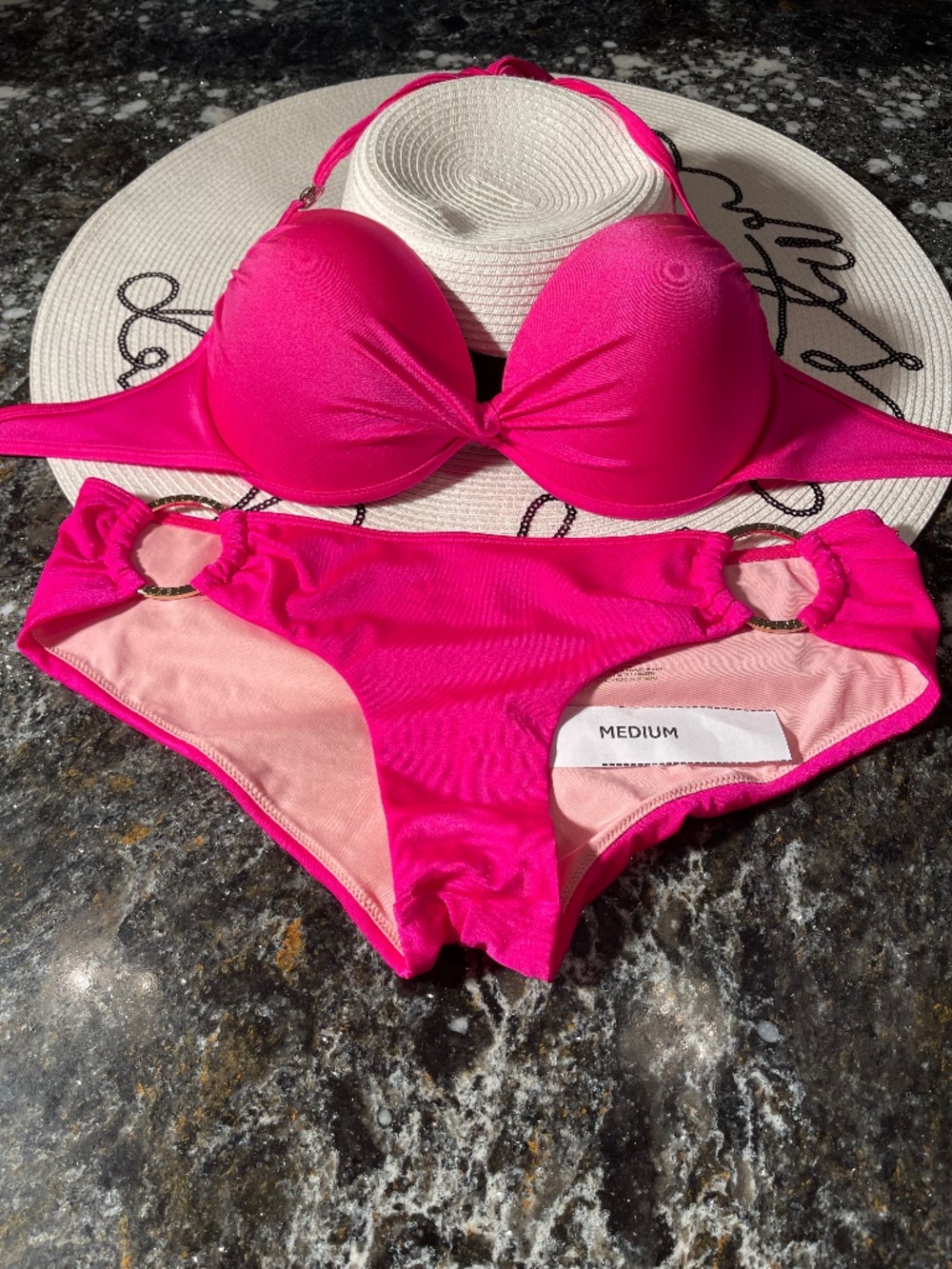 Sold on posh Canada 🇨🇦 Victoria secret bikini push-up 34D/M hoop bottoms se - Picture 2 of 9